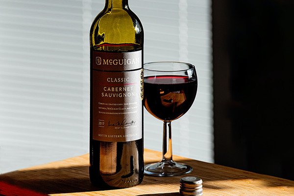 A bottle of house wine