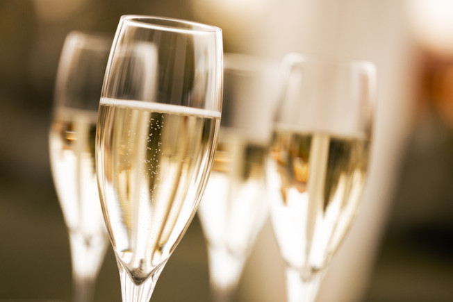 Champagne on ice on arrival