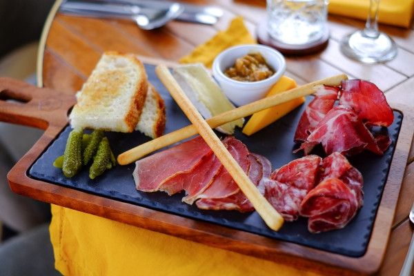 Charcuterie Board & Bottle of Wine